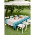 thumbnail image 4 of Outdoor Tablecloth with Umbrella Hole for Patio/Picnic/Party/Camping, Blue Stripes Waterproof Table Cloth Rectangle Table Cover Washable, Modern Gradient Abstract Striped Lines (54"x 80"), 4 of 8