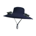 thumbnail image 4 of Sombrero para el sol con abanicos multifuncional para senderismo, camping, ciclismo, pesca y mochilerismo. Azul, 4 of 9