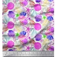 thumbnail image 1 of Soimoi Polyester Crepe Fabric Coral,Starfish & Sea Shell Ocean Fabric Prints by Yard 42 Inch Wide, 1 of 1