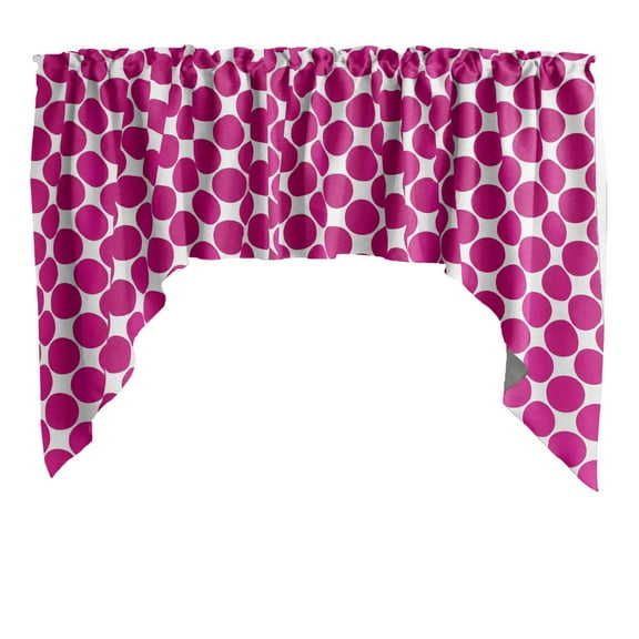 Swag Valance Cotton Large Circle Dot Print 58" Wide / 36" Tall