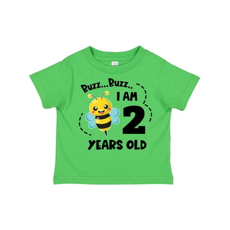 

Inktastic Buzz Buzz I Am 2 Years Old Cute Bee Gift Toddler Boy or Toddler Girl T-Shirt