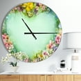 thumbnail image 2 of DesignArt Vintage Flowers with Heart Shape Large Wall Clock, 2 of 2