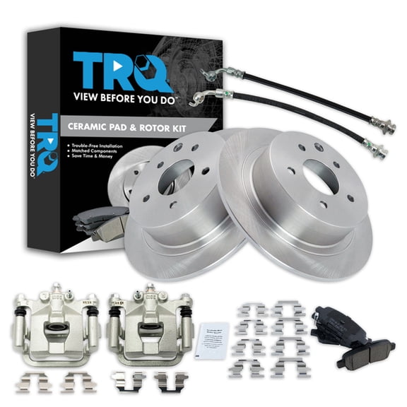 TRQ Rear Brake Pad & Rotor Kit BKA29637 Fits Select 2007-2008 Nissan Maxima