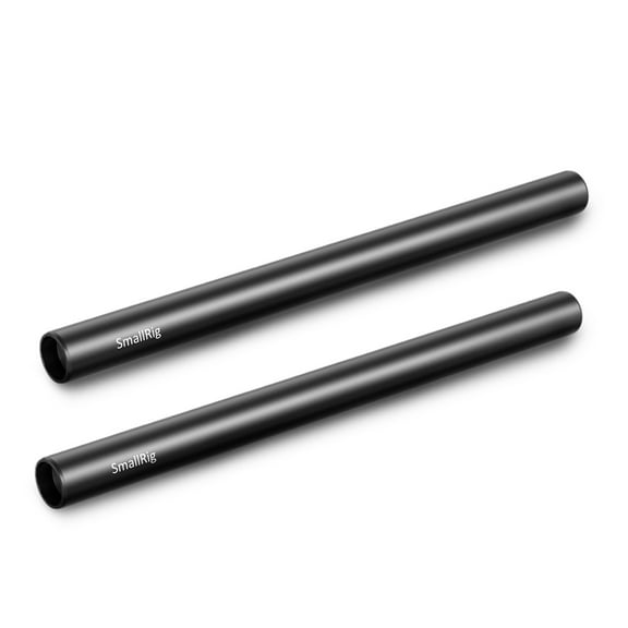 SmallRig 15mm Black Aluminum Alloy Rod Pair, M12 Thread, 12"