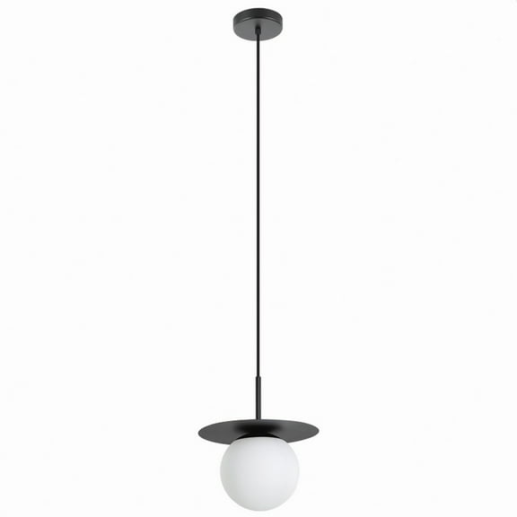 205632A-Eglo Lighting-Arenales - 1 Light Mini Pendant-8 Inches Tall and 10.83 Inches Wide-Structured Black Finish    -Traditional Installation