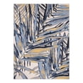 thumbnail image 2 of Lela Collection Blue, Grey, and Ivory Tropical Leaf Polyester Rug 5'2" x 7'5", 2 of 5