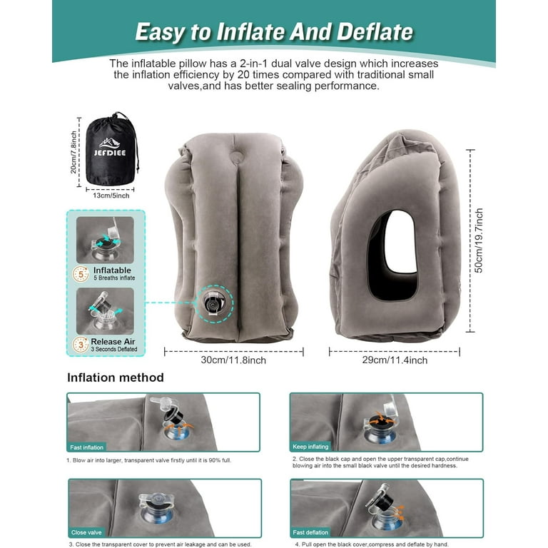 Inflatable tray table pillow top