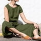 thumbnail image 1 of Mamelucos Sin Mangas Mamelucos sueltos para mujer Monos de pierna ancha de lino y algodón informales (Verde militar XL) Kuymtek para Mujer ejercito verde T S, 1 of 6