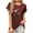 Burgundy, variant on ZQUUVOU Women's T-Shirt Summer Print Short Sleeve Round-Neck Blouse Black (M)