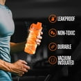 thumbnail image 3 of Squatz 40 Oz Neptune Series Steel Water Bottle, Double Wall Vacuum Insulated Flask W/ Handle Strap, 3 of 7