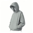 thumbnail image 6 of WPPGONE Womens Windbreaker Jacket Hooded Water-Repellent Hem Drawstring Zip Up Long Sleeve Coat Outdoor Autumn Winter Fashion Casual Jacket with Pockets, 6 of 9