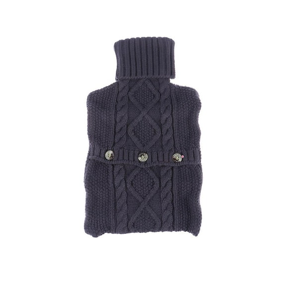 1l Hot Water Bottle Knitted Cover Warm Foldable Water Bottle Case Solid Color Bottle Bag For Quick Pain Relief (grey)
