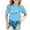 A-Blue716, variant on Big Girls T-Shirts Short Sleeve Crewneck "Enjoy The Little Things" Letter Print Tee Summer Daily Loose Cozy Kids Tops