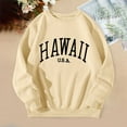 thumbnail image 2 of UJNDER Women's Sweatshirt Red Print Round Neck Pullover Long Sleeve Casual Light Yellow S, 2 of 3