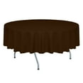 thumbnail image 1 of Ultimate Textile Faux Burlap - Havana 72-Inch Round Tablecloth - Basket Weave, Chocolate Brown, 1 of 3