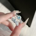 thumbnail image 4 of Jiuchuanpiao degradado swan full diamond moonstone anillo de mujer luz diseño de lujo boda regalo + temperamento diario vestir 925 anillo antialérico plata, 4 of 5