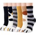 thumbnail image 1 of Calcetines peludos para mujer, calcetines suaves y esponjosos con bonitos animales, calcetines cálidos para dormir, regalo de Navidad para niñas, 1 of 5