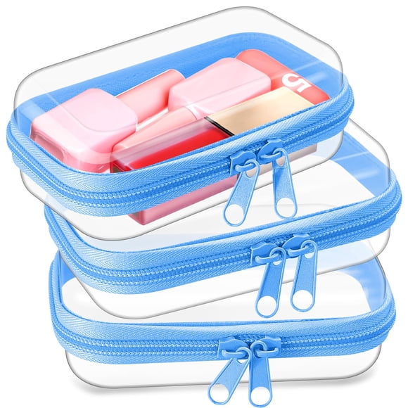 Funda rígida transparente con cierre, bolsa de plástico, bolsa de maquillaje transparente