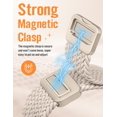 thumbnail image 2 of Wearlizer Magnetic Band Compatible with Versa 4/3 and Sense 2/1, D-Shape Braided Stretchy Nylon Strap for Women Men, Adjustable Sport Dressy Watch Band, 2 of 6