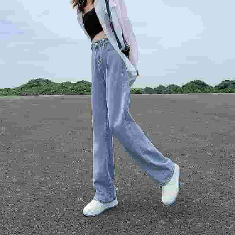 【特別送料無料!】 Women's Jeans Waist Adjustable Spring Waist High Autumn and Clothing
