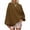 Brown, variant on Plus Size Crew Neck Sweatshirt for Women Long Sleeve Plush Pullover Casual Loose Winter Comfy Tops with Pockets