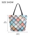 thumbnail image 5 of FORMRS Womens Canvas Tote Bag with Zipper Inner Pocket Shoulder Handbag, Colorful Art Pattern, 5 of 7