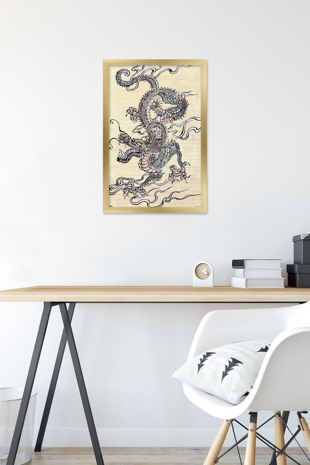 Japanese Dragon Wall Poster, 14.725" x 22.375" Framed