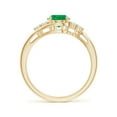 thumbnail image 2 of Angara Natural 1.1 Ct. Emerald with Diamond Classic Ring in 14K Yellow Gold for Women (Ring Size: 3.5), 2 of 9