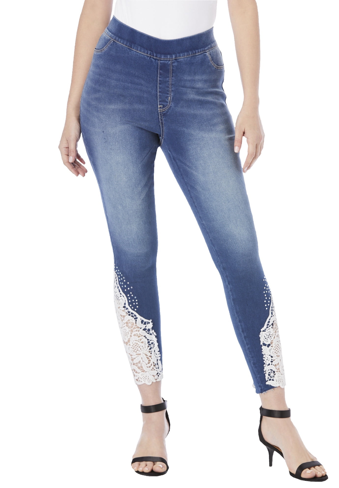 Lace-Applique No-Gap Jean 