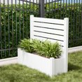 thumbnail image 2 of MAYEERTY Outdoor White PVC Rectangular Planter Box with Trellis for Climbing Plants, Raised Garden Bed, 2 of 13