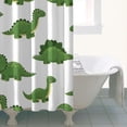 thumbnail image 4 of White Green Dinosaurs Pattern Shower Curtain 36"x72" ,Bathroom Decorative Shower Curtains Set with 12 Hooks,Modern Waterproof Washable Shower Curtain, 4 of 6