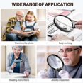 thumbnail image 4 of Extra Large LED Handheld Magnifying Glass with Light - 2X 4X 25X Lens Zoom Lightweight Shatterproof Magnifiers, 4 of 5