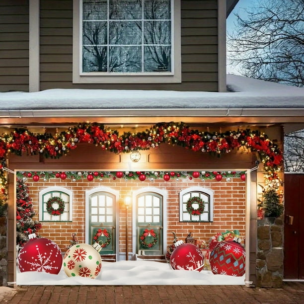 Christmas Garage In Garage Door Decorations Christmas Banners Backdrops Decorations Hanging Decor For Indoor Outdoor House Lawns Party Background