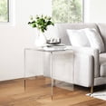 thumbnail image 2 of 21" Long Rectangle Clear Acrylic Waterfall End Table for Sofa or Bedside Use Enhancing Room Openness, 2 of 5