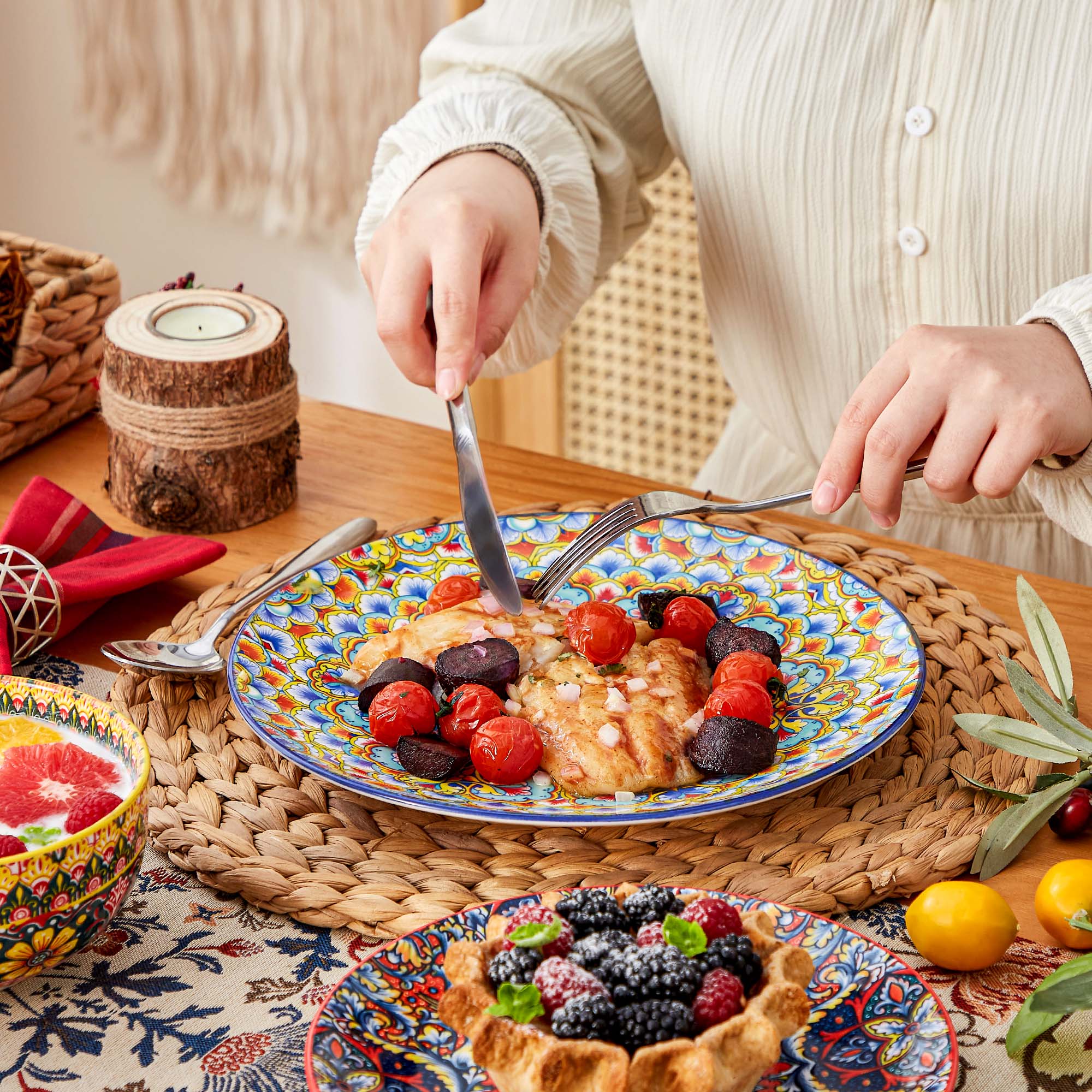 Vancasso LUMI 12-Piece Bohemian Dinnerware Set photo 5