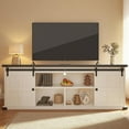 thumbnail image 3 of 70" TV Stand for 75 Inch TVs with Power Outlet,, Farmhouse Entertainment Center with Storage, Media Furniture 70 Inch TV Cabinet with Sliding Barn Door and Power Outlet, TV Console, 3 of 8