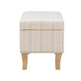 thumbnail image 4 of Linon Stephanie Stripe Wood Upholstered Storage Ottoman in Gray, 4 of 15
