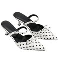 thumbnail image 4 of Elegant Pointed Toe Slipper Heels With Bow Polka for Women Daily Commute Dating, 4 of 6