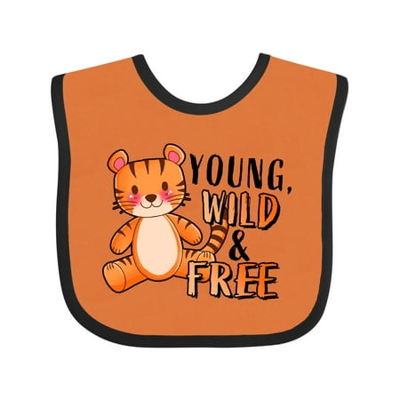 

Inktastic Cute Tiger Young Wild & Free Gift Baby Boy or Baby Girl Bib