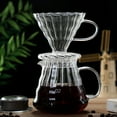 thumbnail image 5 of Necvior Clear Cone Glass Coffee Funnel Drip Filter Cup Stripe Design Heat Resistant Glass Coffee Dripper Coffeeware, 5 of 15