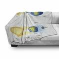 thumbnail image 3 of Educational Soft Flannel Fleece Blanket, Solar and Lunar Eclipse Planet Earth Sun Moon Orbit Astronomy Science, Cozy Plush for Indoor and Outdoor Use, 60" x 80", Blue Green Mustard, by Ambesonne, 3 of 6