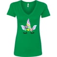 thumbnail image 3 of Inktastic Unicorn Face Women's V-Neck T-Shirt, 3 of 5