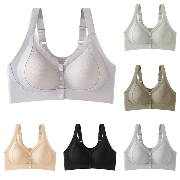 Dxzfnsa Women Wireless Bras with Support Lift Full Coverage Push Up Plus Size Sport Bra Seamless Molded Cup Padded Tshirt Bra (Gray,XXXL)