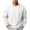 White, variant on Men Long Sleeve Crisscross Diamond Quilted Crew Neck Sweatshirt Ribbed Cuff Hem Mid Weight Soft Fleece Relaxed Fit Indoor Loungewear Pullover Gray M