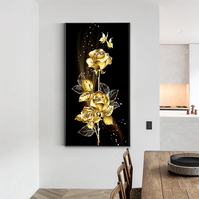 Cuadros Decorativos Pintura al óleo de flores por números, cuadro de lienzo, arte de pared artesanal, decoraciones para el hogar Ndcxsfigh Nuevos Originales