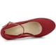 thumbnail image 4 of Zapatillas Correa De Tobillo Tacón De Aguja Punta Redonda De Las Mujeres Allegra K Rojo 41, 4 of 6