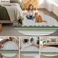 thumbnail image 5 of Dark Green Striped Round Area Rug 3.3Ft Washable Circle Rugs for Dining Room Table, Abstract Modern Geometric Stripes Non-Slip Carpet Floor Mats Indoor Outdoor Carpet Runner Aesthetic Home Decor, 5 of 8
