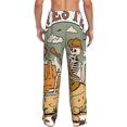 thumbnail image 3 of Uemuo Skeleton Cowboy And Guitar Pattern Men's Wide Leg Palazzo Lounge Pants with Pockets Light Weight Loose Comfy Casual Pajama Pants-XX-Large, 3 of 9