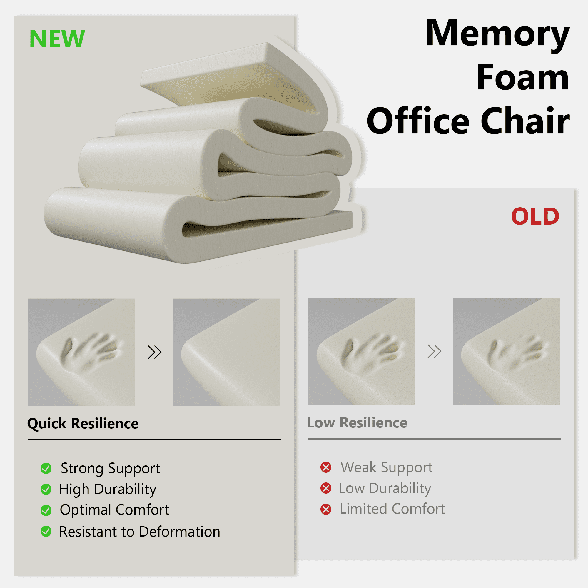 HomeZeer Brown Office Chair with Wheels, Swivel High Back Executive Office Chair with Memory Foam and Arms, Leather Adjustable Height Computer Desk Chair for Home Office