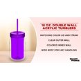 thumbnail image 3 of Acrylic Tumblers with Straw 18 oz. Set of 10, Bulk Pack - Perfect for Smoothies, Iced Coffee, Soda, Other Beverages - Purple, 3 of 5